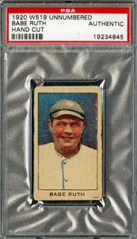 1920 W519 Unnumbered Babe Ruth Hand Cut PSA Authentic